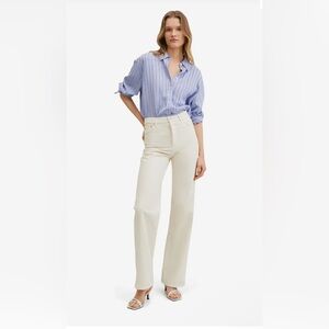 NWT Mango Kaia Cream Wide Leg Jeans